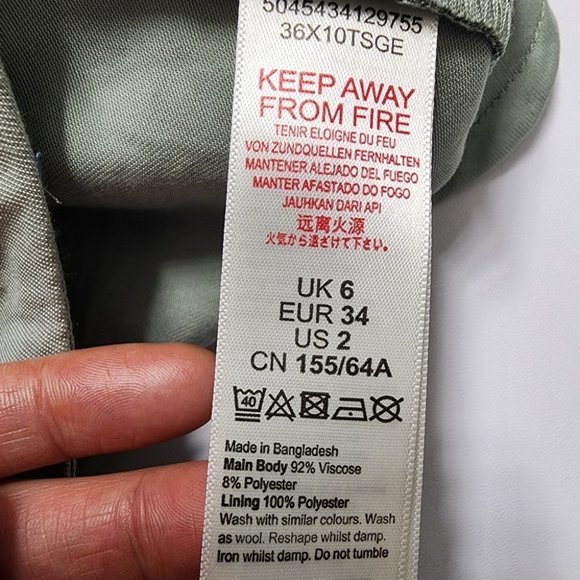 NWOT Topshop High Rise Wide Leg Pleated Front Women's Trousers Size 2 - Picture 10 of 10